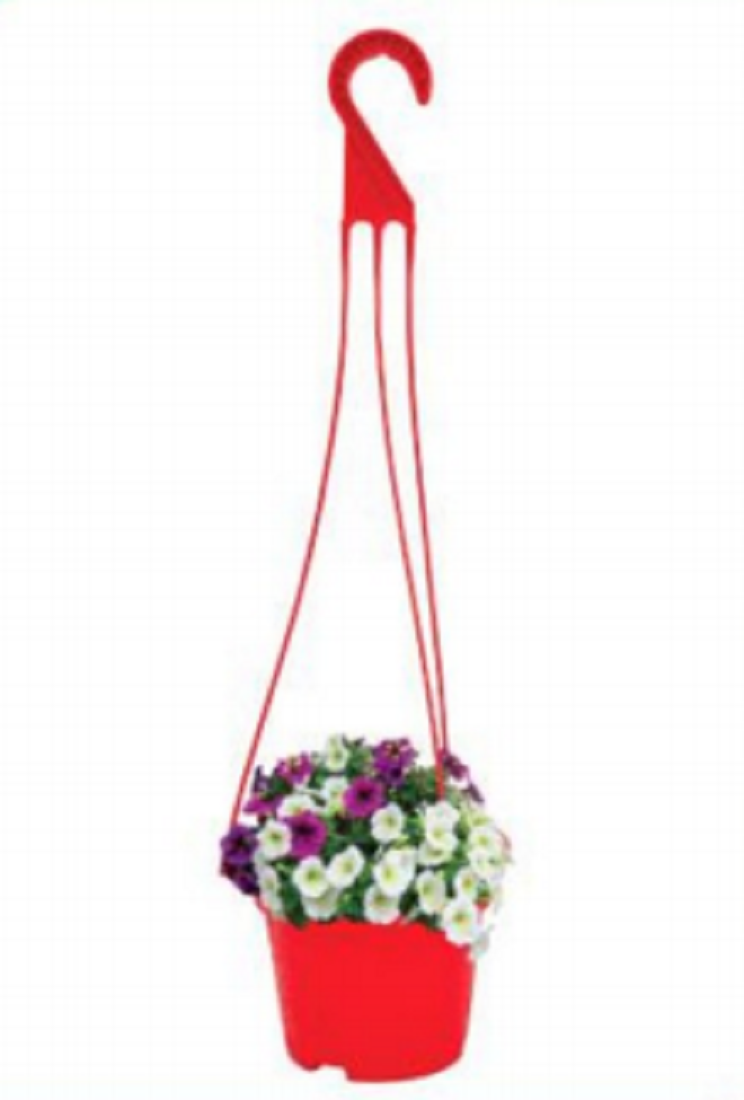 Hanging Flower Tub Small 6"-Red-TEL