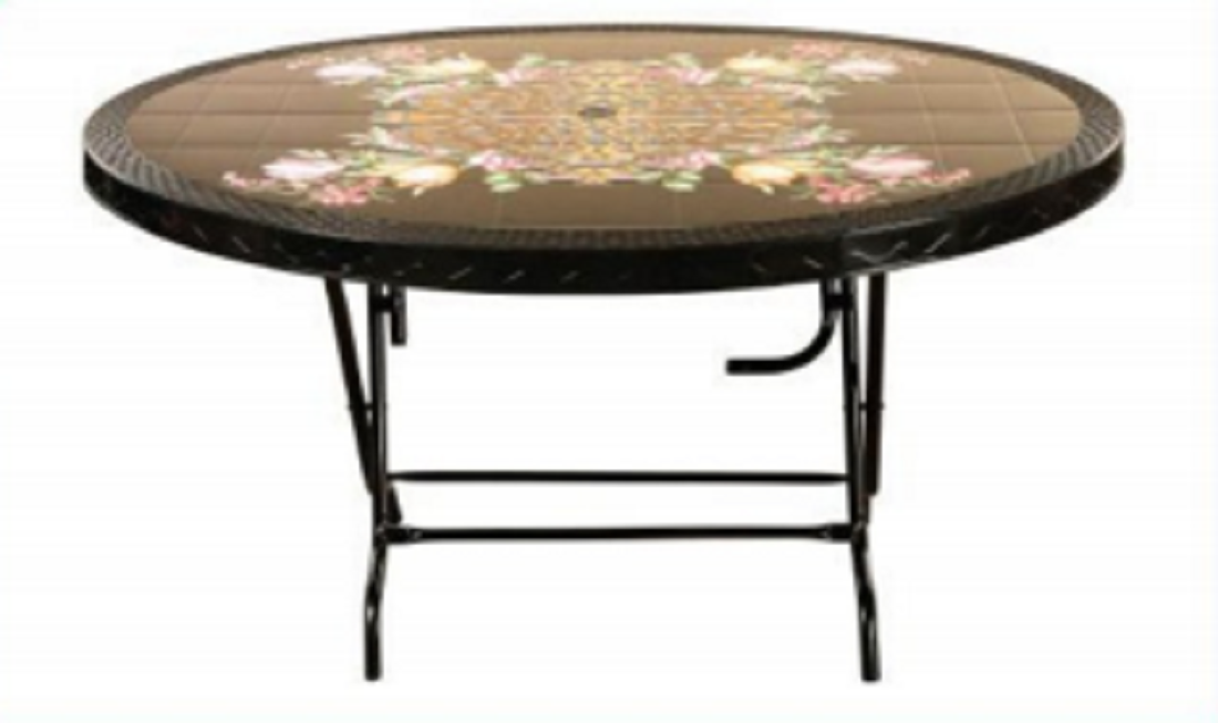 6 Seated Deluxe Table-Print Black  Flower (St/L)
