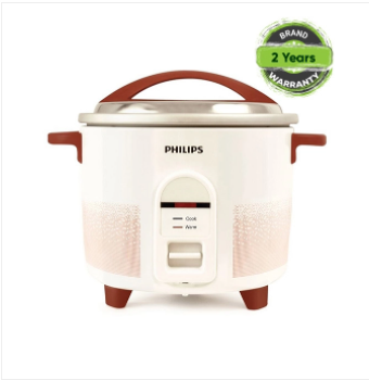 Philips HL1666/00 2.2-Litre Electric Rice Cooker (White/Red)