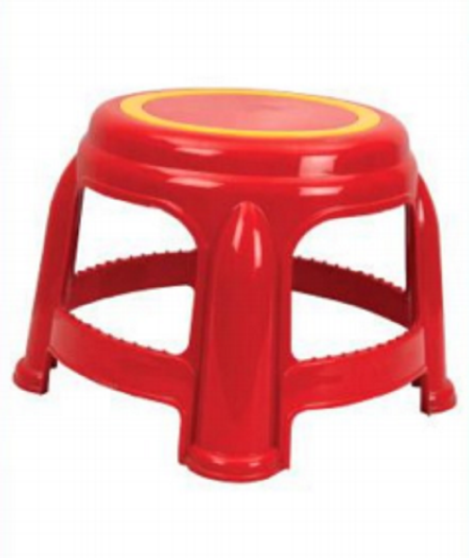 Round Stool Without Print Red -TEL