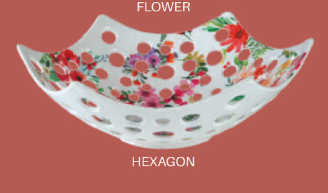 Hexagon Fruit Basket with Hole-Big-Assorted  Brand : Italiano