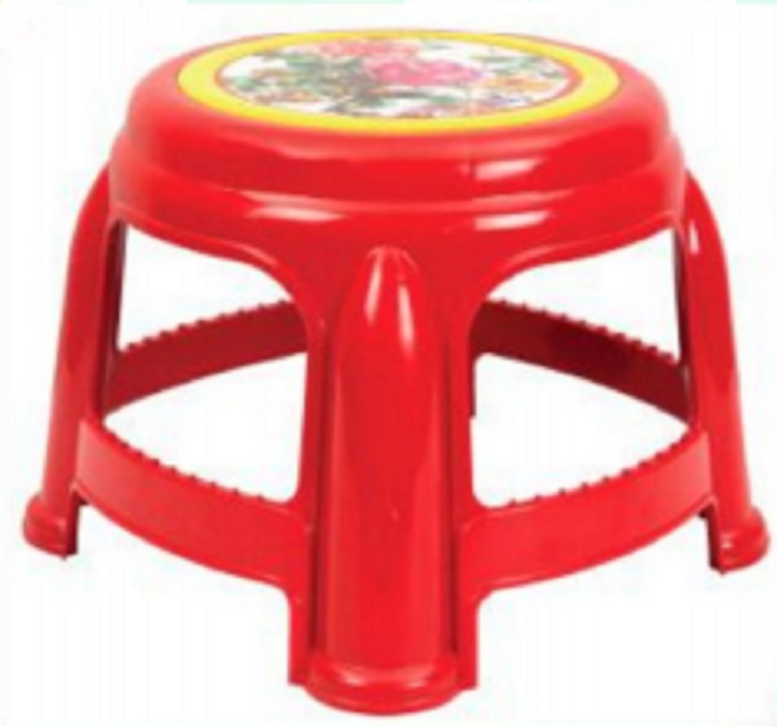 Round Stool Print Red- TEL