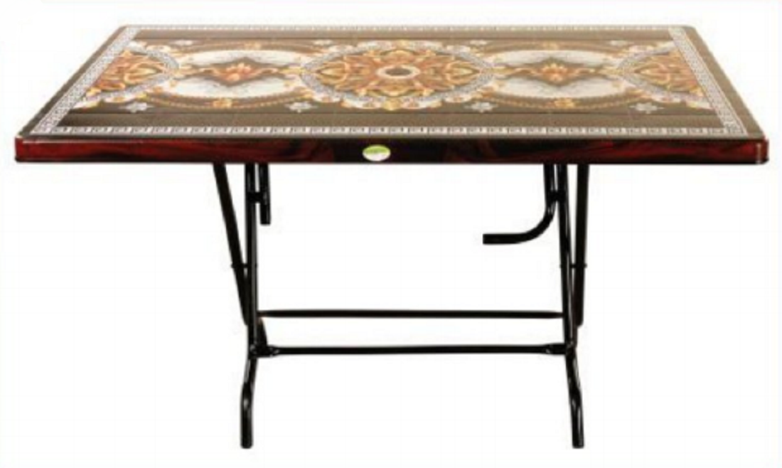 6 Seated Square Table-Print R/W Royal (St/L)-TEL