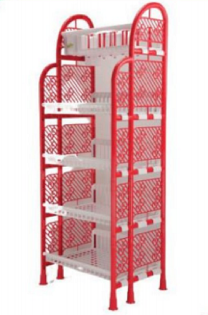 Queen Kitchen Rack 4 Step- Red & White TEL