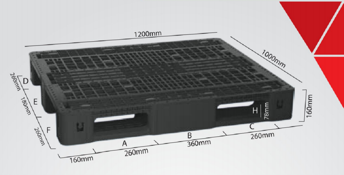 Industrial Pallet Double (120x100x16) CM - Black