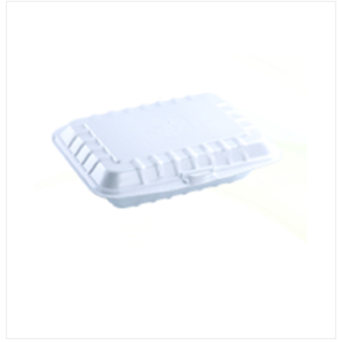 Dispo Lunch Box Medium Size 100 Pcs Set White