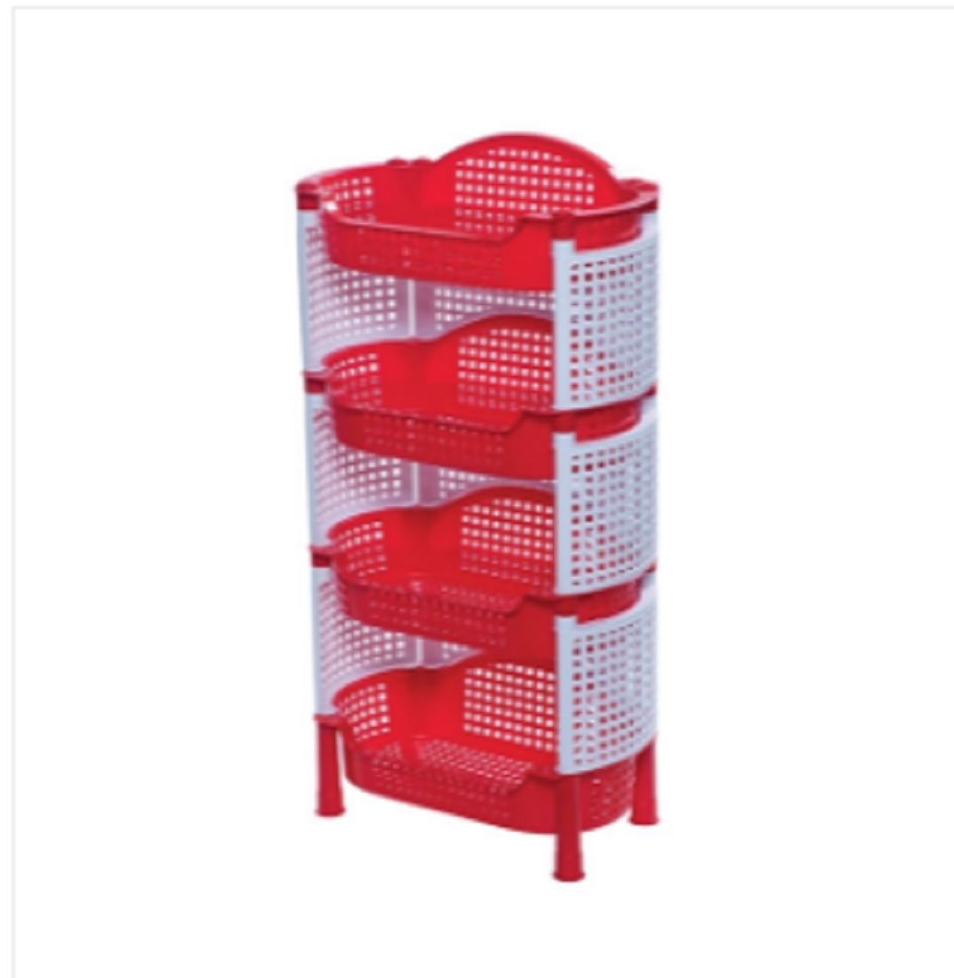 Style Fence Rack 4 Step Red & White