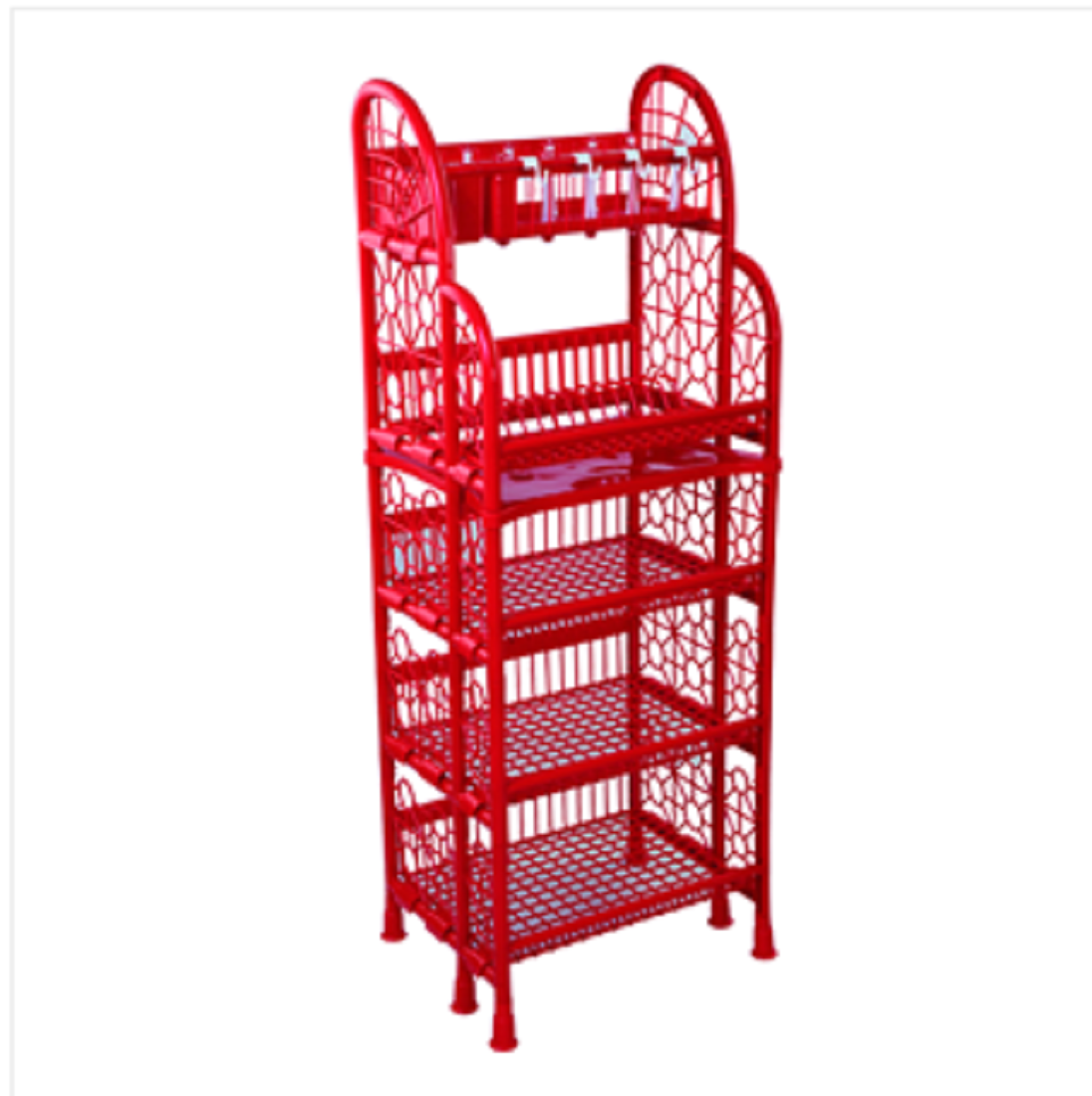 Standard Kitchen Rack 5 Step Red