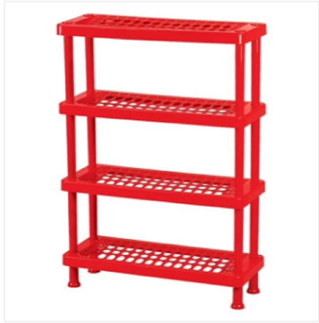 4 Step Shoe Rack Red