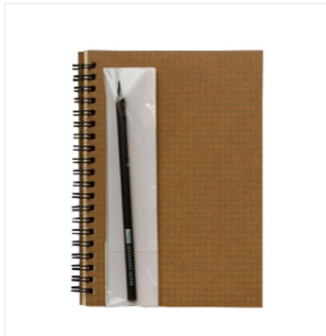 Designer Series Graph Grid Notebook Pencil