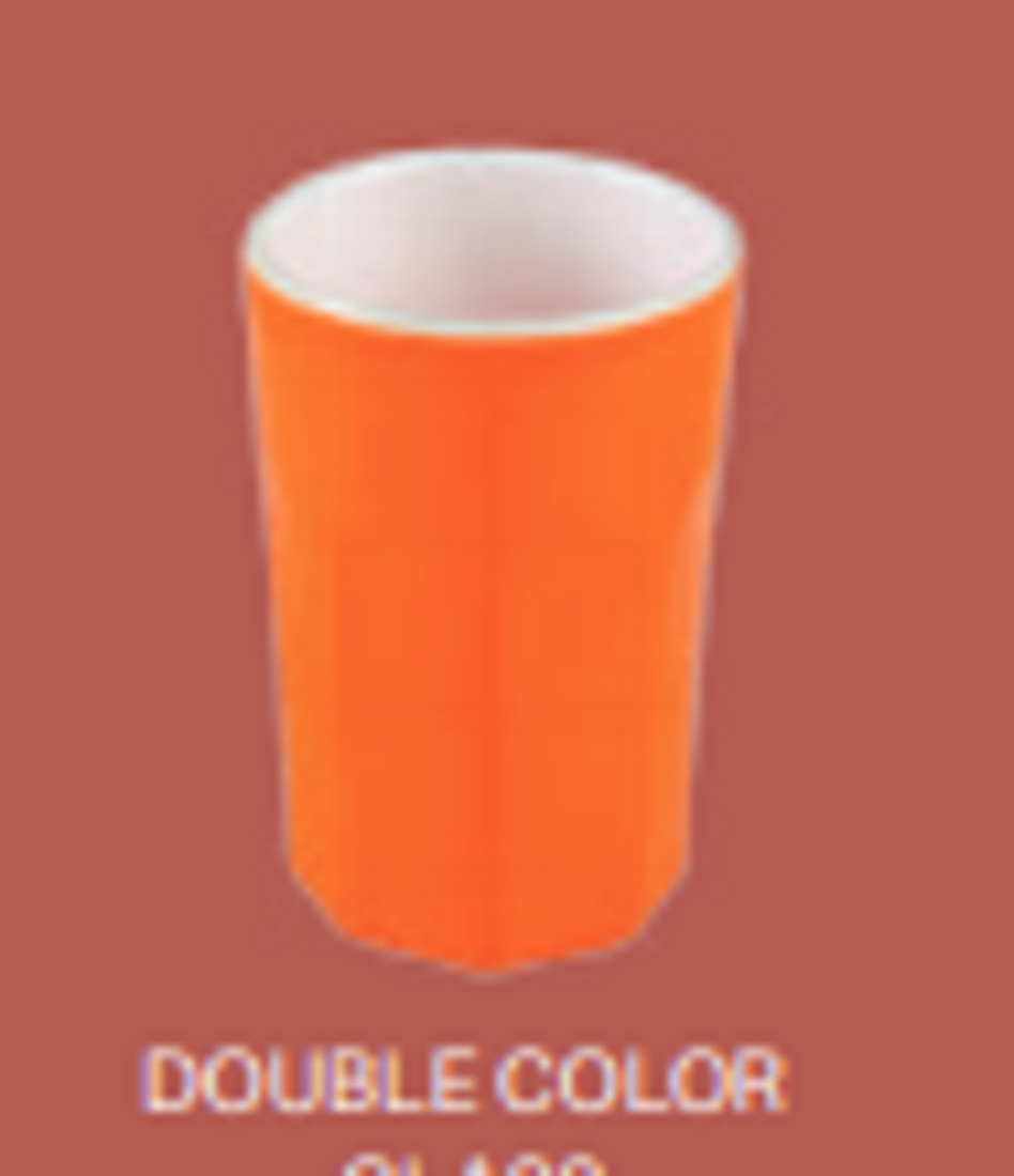 2.5" Double Color Glass (Orange-white)   Brand: Italiano
