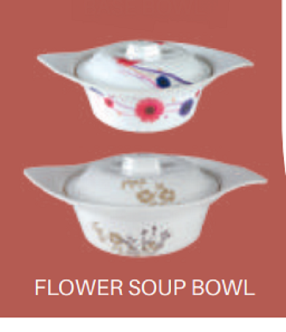 Flower Soup Bowl with LID -CHEERY    brand Italiano