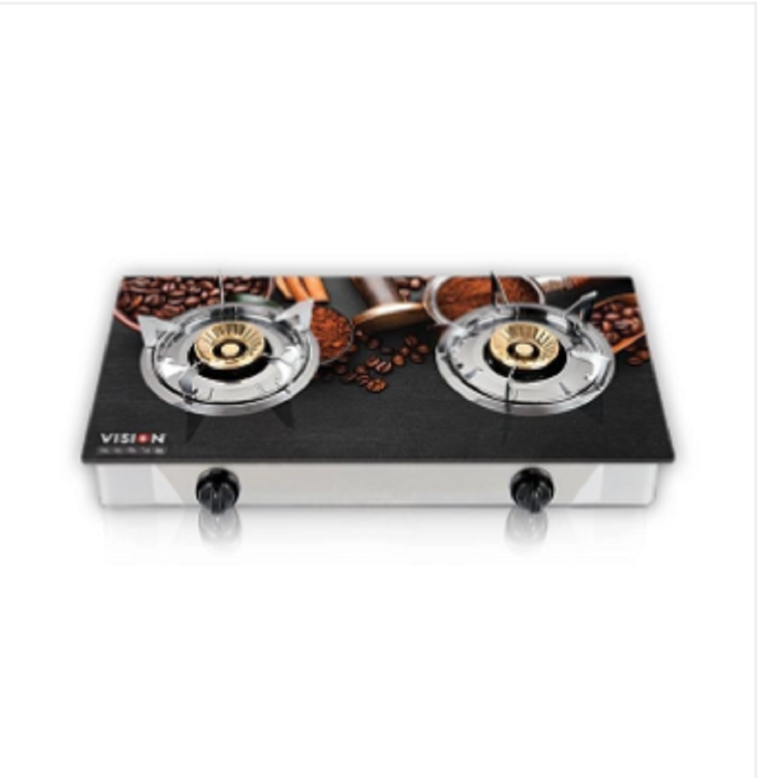 VISION LPG Double Glass Gas Stove Chocolate 3D
