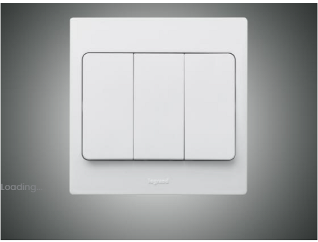 3 Gang 2 Way Switch Mallia white (281005)