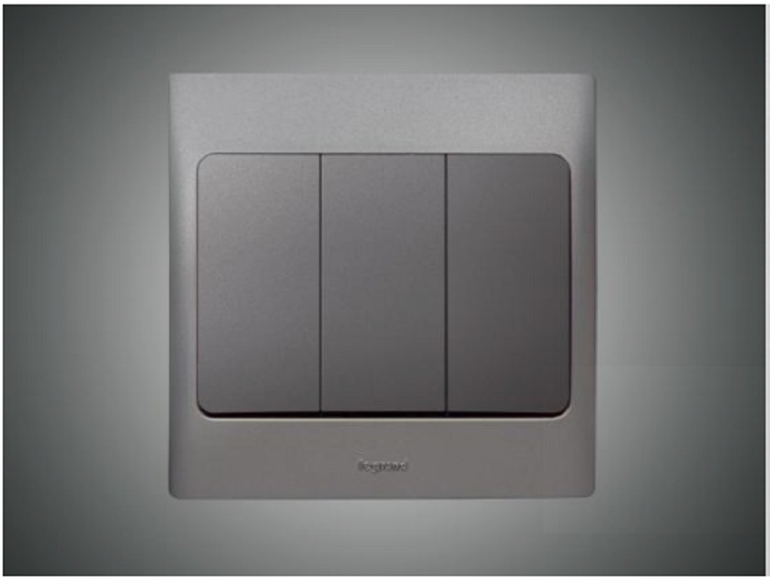 3 Gang 1 Way Switch Dark Silver (283404)