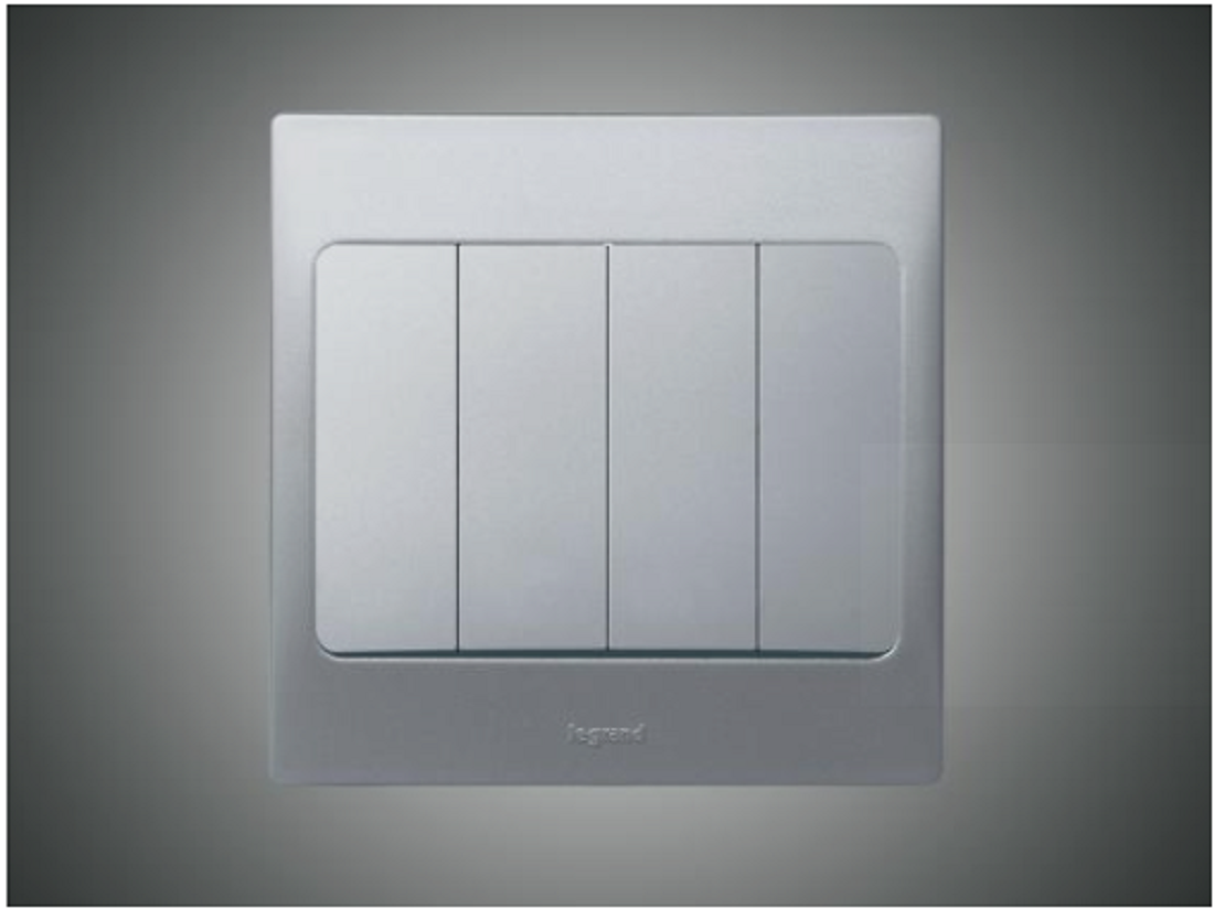 4 Gang 1 Way Switch Silver (283006)