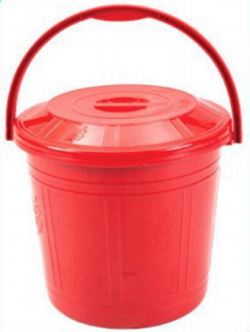 Classic Bucket 12L Red With Lid-TEL