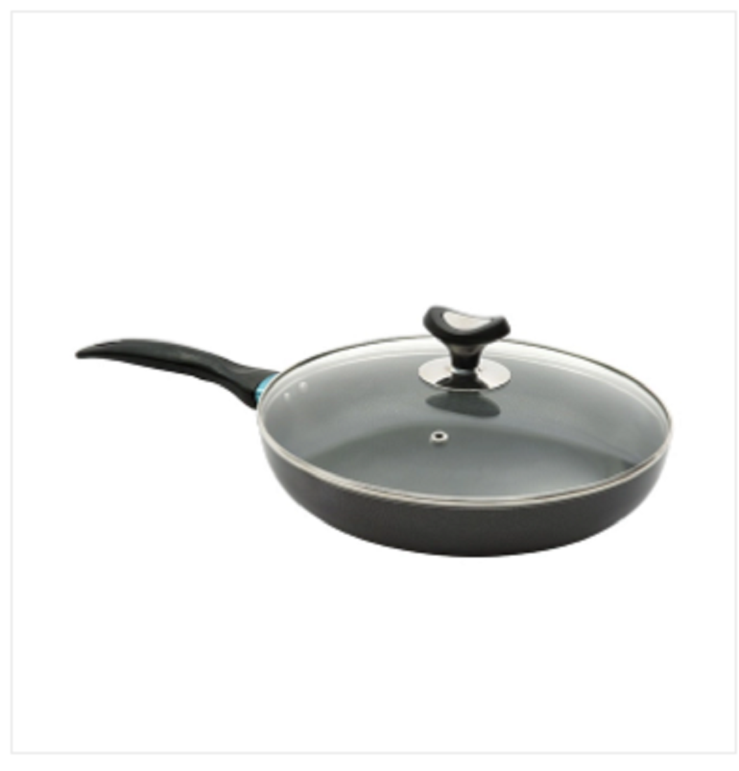 Topper Nonstick Fry Pan With Lid Black 22 Cm
