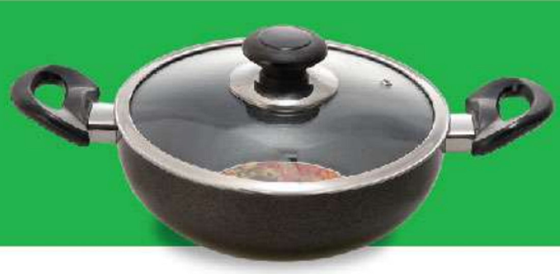 TPR NS Regular Karai with Lid (Black) - 22 cm
