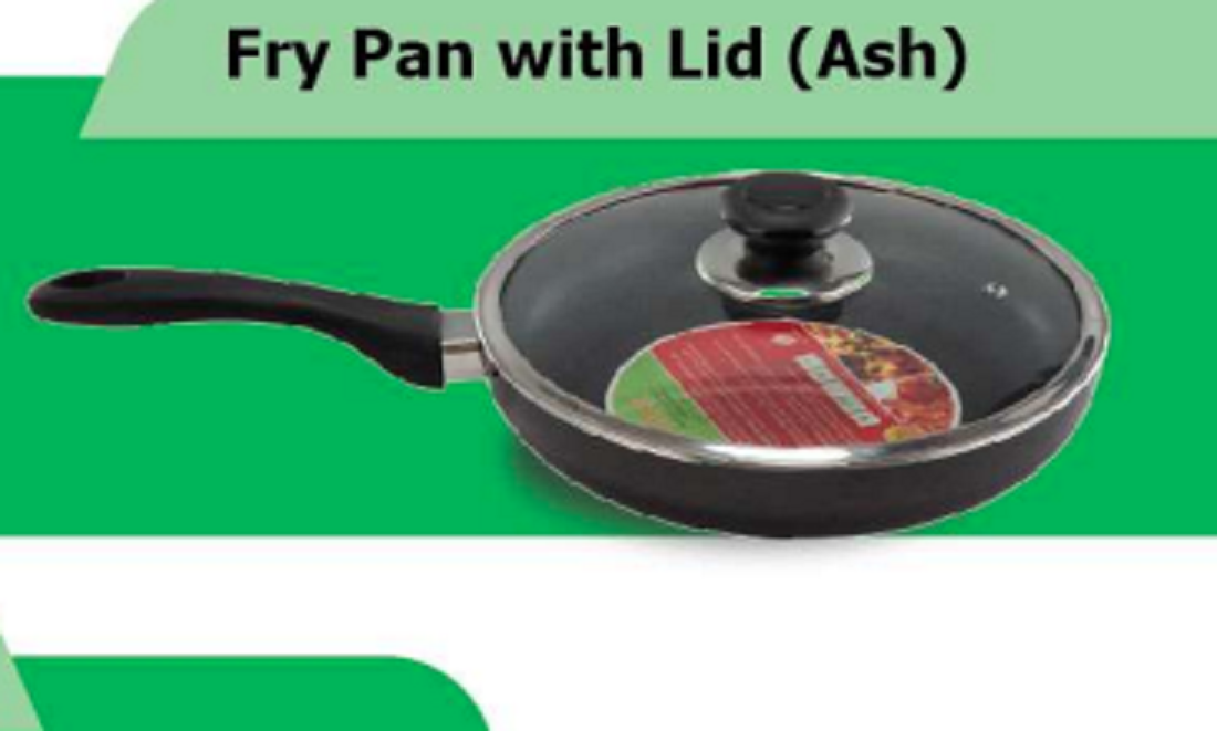TPR NS Glamour Fry Pan with Lid (Ash) - 22 cm