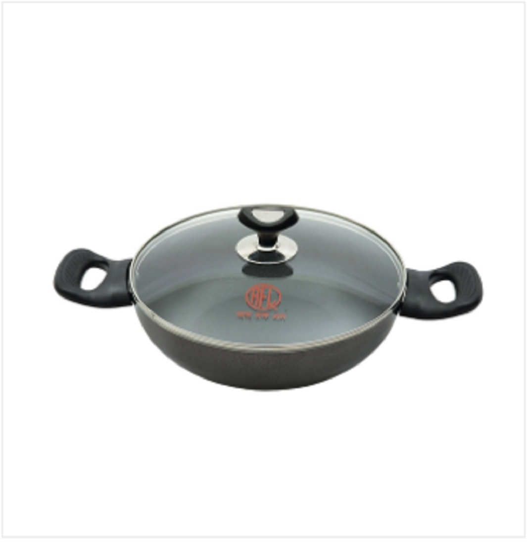 Topper Non Stick Glamour Karai With Lid Ash 22 Cm
