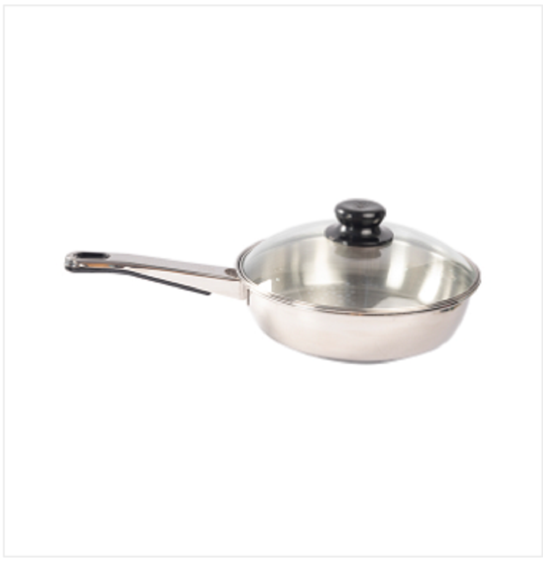 SS Frying Pan Glass Lid 18cm