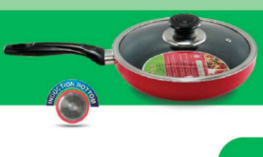 TPR NS Glamour Fry Pan with Lid IB (Red) - 24cm