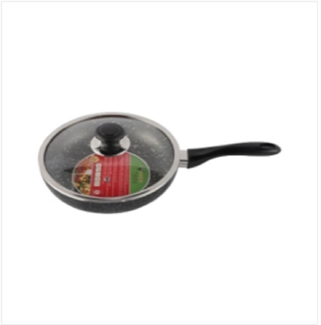 TOPPER Nonstick Glamour Fry Pan With Lid (Spatter Grey) 22 Cm