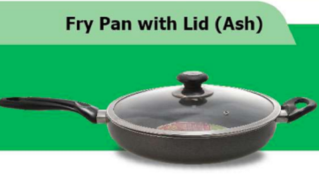 TPR NS Glamour Fry Pan with Lid (Ash) -30 CM