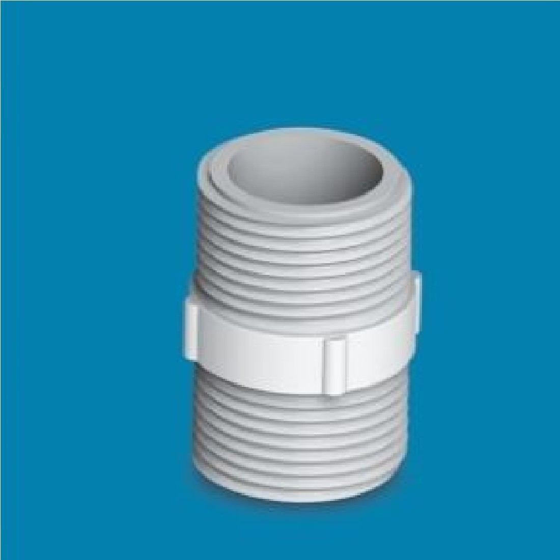 UPVC Thread Nipple 1/2" White AAAH Code 0464
