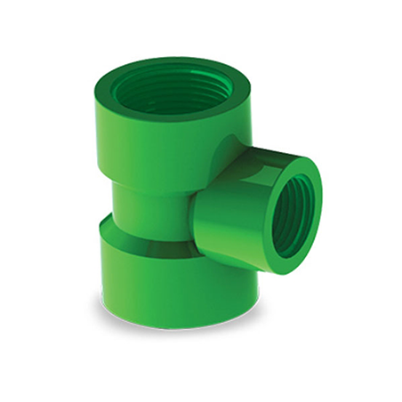 uPVC Thread Reducer Tee 1"x3/4" Green AAAG CODE 13572