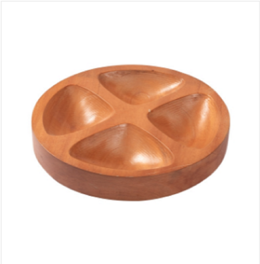 Wooden Round Shape Spice Tray 24cm