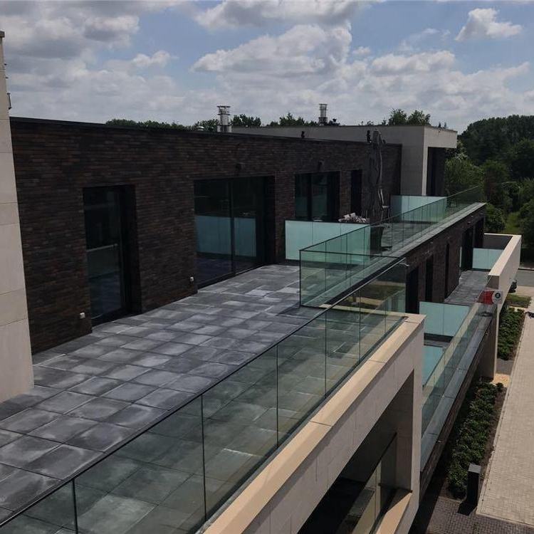 Modern Aluminium Balcony Stair Glass Balustrades Hand Railing System with Anodized Finish for Hotel Use